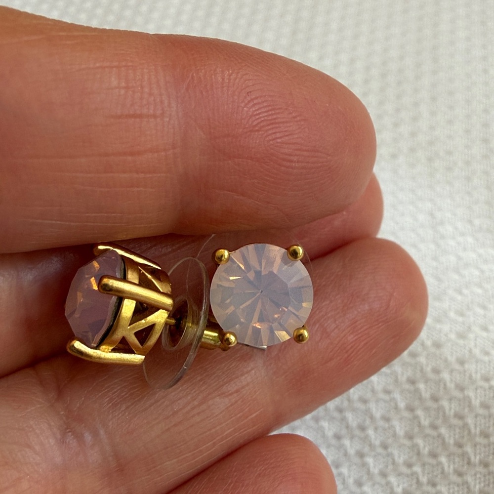 Park Lane Gold and White Crystal Earrings - Picture 5 of 5